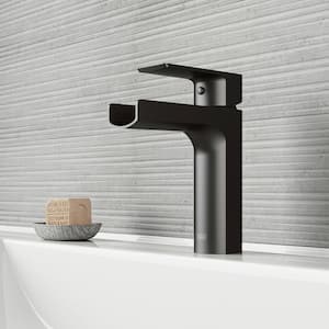 Ileana Single Handle Single-Hole Bathroom Faucet in Matte Black