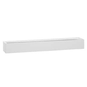 Balcony Slim Low Extra-Large 31.5 in. W Glossy White Fiberstone Indoor Outdoor Modern Rectangle Planter