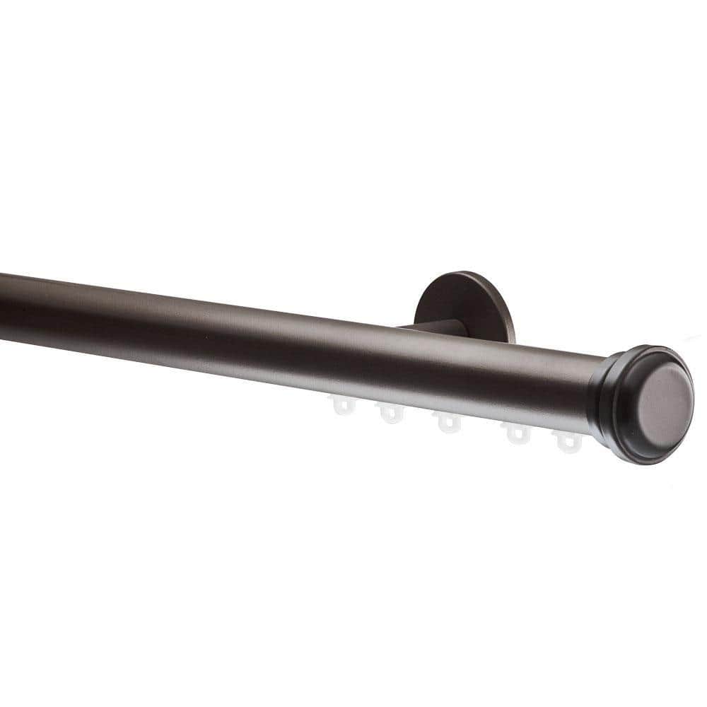 Transverse Curtain Rods Art Decor Tekno Pro 108 in. Non-Adjustable 1.13 in. Diameter Traverse ...