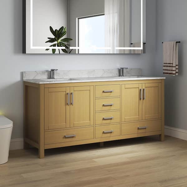 MEDUNJESS Aeterna 72 in. W Double Sinks Freestanding Bath Vanity