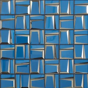 Aiga French Blue 11.81 in. x 11.81 in. Polished Glass Wall Tile (0.96 Sq. Ft./Each)