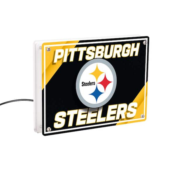 Evergreen Pittsburgh Steelers NFL Football Black Rectangle Desklite LED Decor