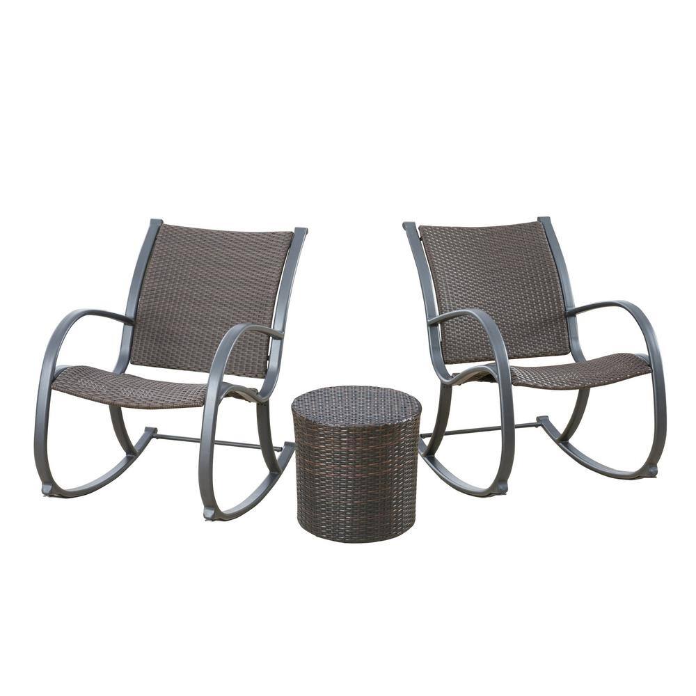 Gracie's Dark Brown 3-Piece Wicker Outdoor Patio Bistro Set price history on PriceWatchPro