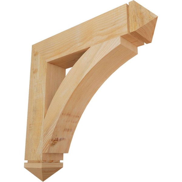 Ekena Millwork 6 in. x 32 in. x 32 in. Douglas Fir Thorton Arts and Crafts Rough Sawn Bracket