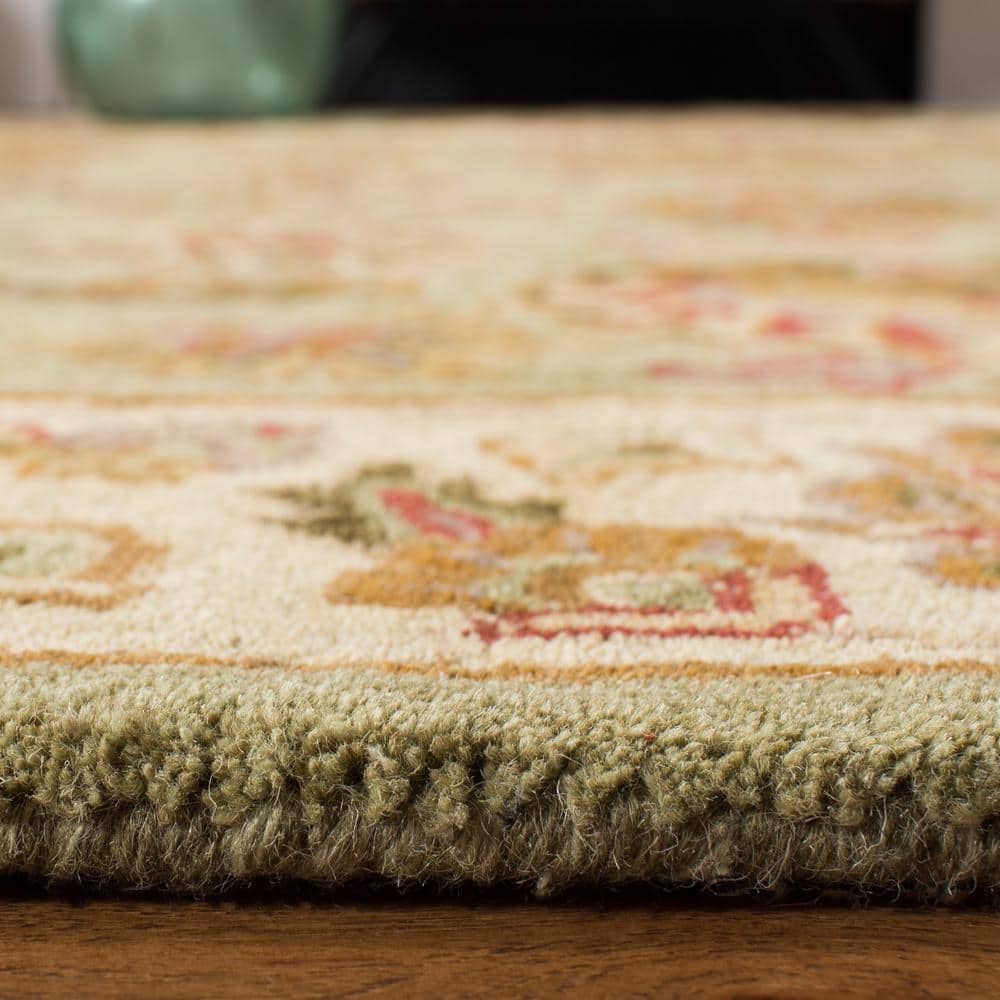 Heritage Green and Gold Hand-Tufted Wool Area Rug 2' x 3'
