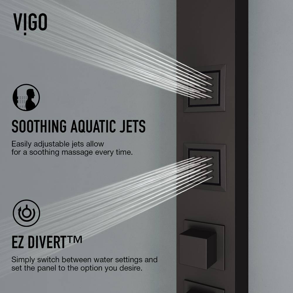 Matte Black 58" Shower Panel with Handheld and Jets