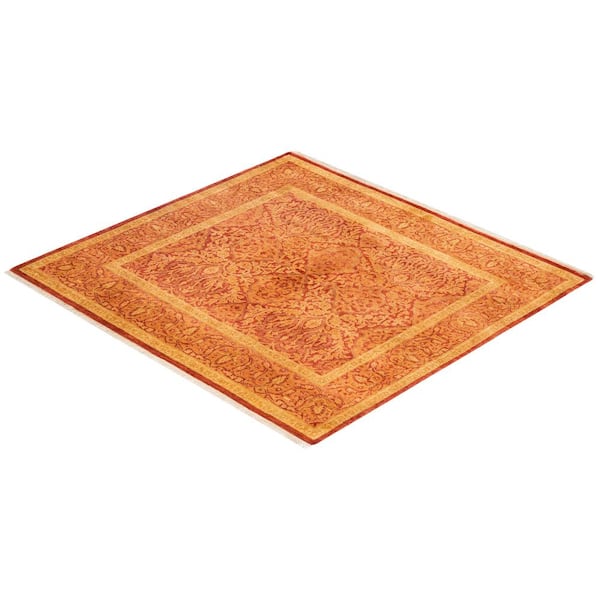 Mogul One-of-a-Kind Traditional Orange 3 ft. 10 in. x 4 ft. 3 in. Oriental Area Rug