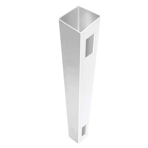Veranda Linden 5 in. x 5 in. x 9 ft. White Vinyl Routed End/Gate Fence Post