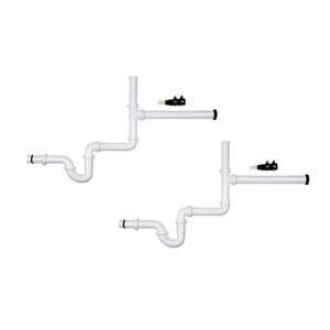 1-1/2 in. White Plastic Slip-Joint Garbage Disposal Install Kit with Dishwasher Garbage Disposal Connector (2-Pack)