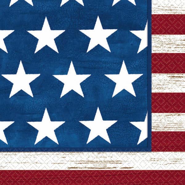 Amscan 5 in. x 5 in. Americana Beverage Napkin (100-Count, 2-Pack)
