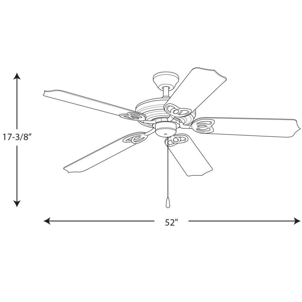 Antique Bronze 52" 5-Blade Indoor/Outdoor Ceiling Fan with Oak Blades