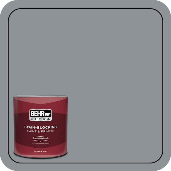 BEHR ULTRA 1 qt. #PPU18-04 Dark Pewter Extra Durable Flat Interior Paint & Primer