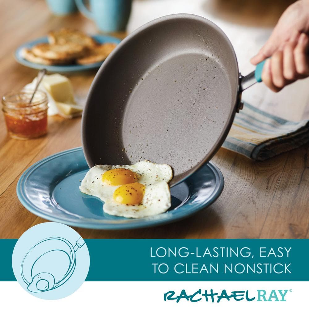 Agave Blue 10-Piece Nonstick Aluminum Cookware Set with Enamel Finish