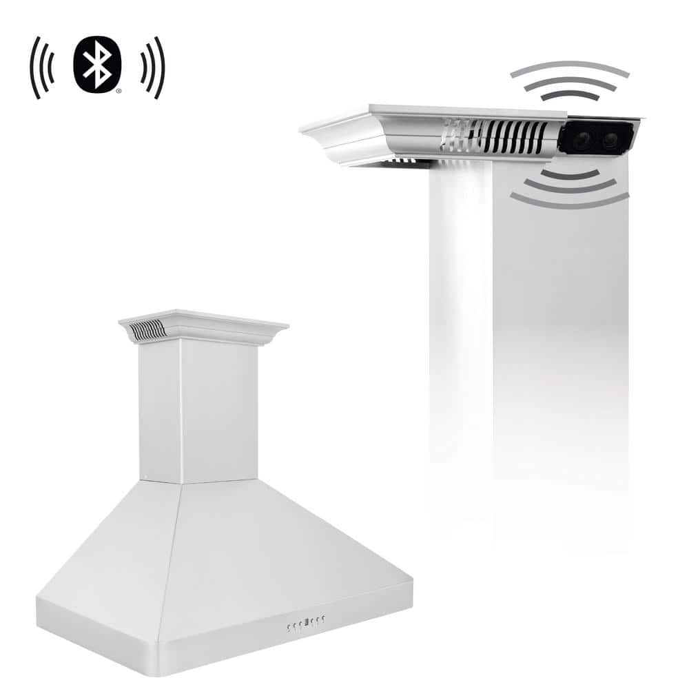 36-inch Stainless Steel Wall Mount Range Hood with Bluetooth Speakers