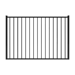 Newtown 6 ft. W x 4 ft. H Black Aluminum Pre-Assembled Fence Gate