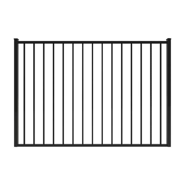 FORGERIGHT Newtown 6 ft. W x 4 ft. H Black Aluminum Pre-Assembled Fence Gate