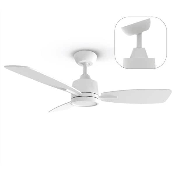 QRMOK S3 Series 3-Pack 42 in. LED Light White and Ceiling Fan with Remote, Reversible Quiet DC Motor for Bedroom Living Room