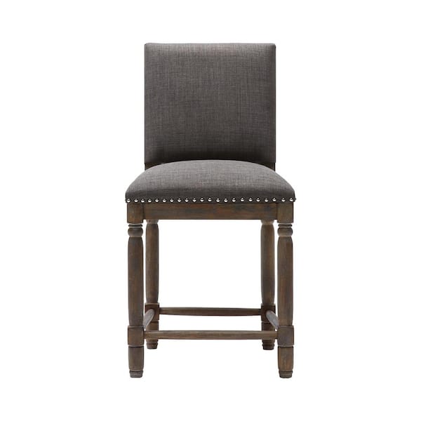 Madison Park Kagen 25.25 in. Grey Wood Counter Stool