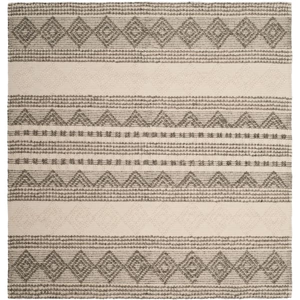 SAFAVIEH Natura Gray/Ivory 8 ft. x 8 ft. Square Geometric Area Rug  NAT102A-8SQ - The Home Depot