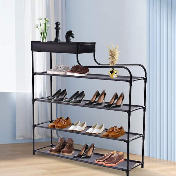 40/60/80CM Tall Skinny Shoe Organizer Thick Bamboo Material Shoe Shelves  Space Saving Free Stacking