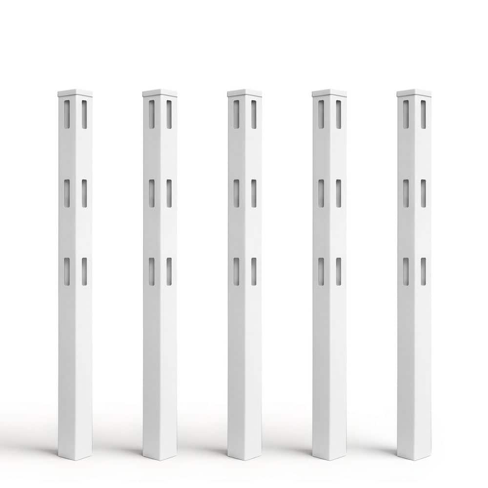 5 in. x 5 in. x 6 ft. White Vinyl Corner Fence Post with Cap (5-Pack) price history on PriceWatchPro
