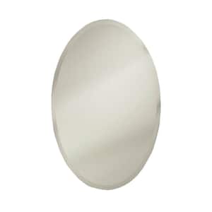 Metro 21.25 in. W x 31.25 in. H Medium Oval White Steel Recessed Medicine Cabinet with Beveled Mirror