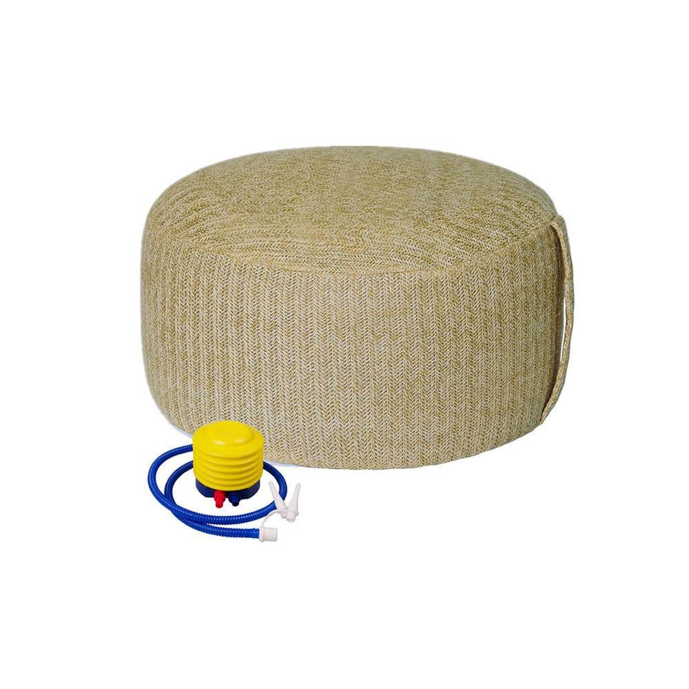 Natural Plastic Garden Stool Inflatable Pouf Footrest with Air Pump Portable Handle for Patio Indoor Outdoor Decor price history on PriceWatchPro