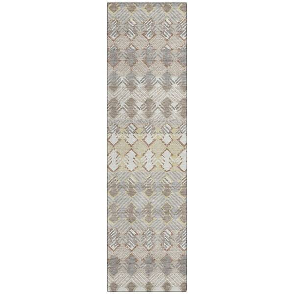 Chantille Machine Washable Indoor/Outdoor Abstract ACN2773 Ivory 2 ft. x 7 ft. Runner Rug