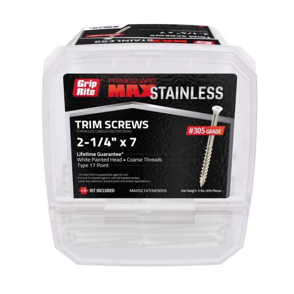 thumbnail image 2 of 1 LB Box - Swan Secure #7 X 2-1/4" Star Drive Trim Deck Screws - 305 Stainless Steel, Gray 2 of 6