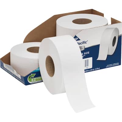 1-Ply White Jumbo Roll Commercial Toilet Paper (12-Rolls Per Carton)