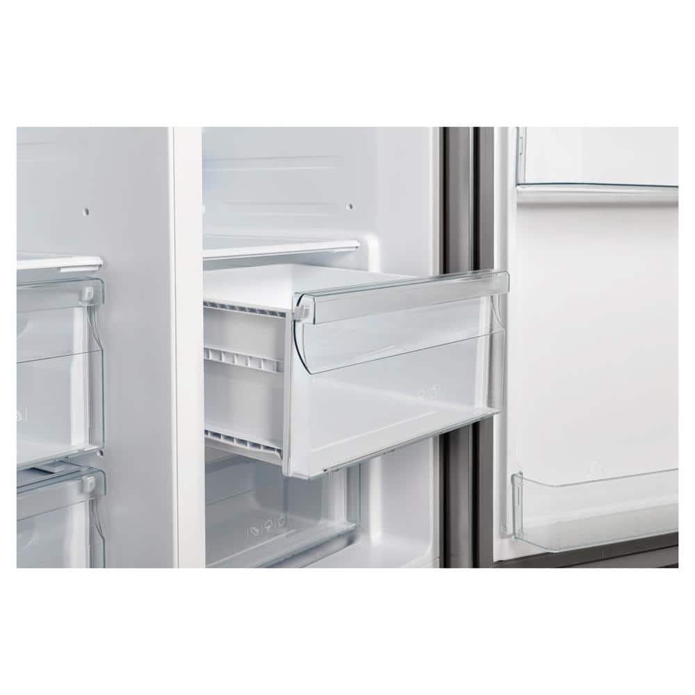36-Inch Stainless Steel Side-by-Side Refrigerator with Ice Maker
