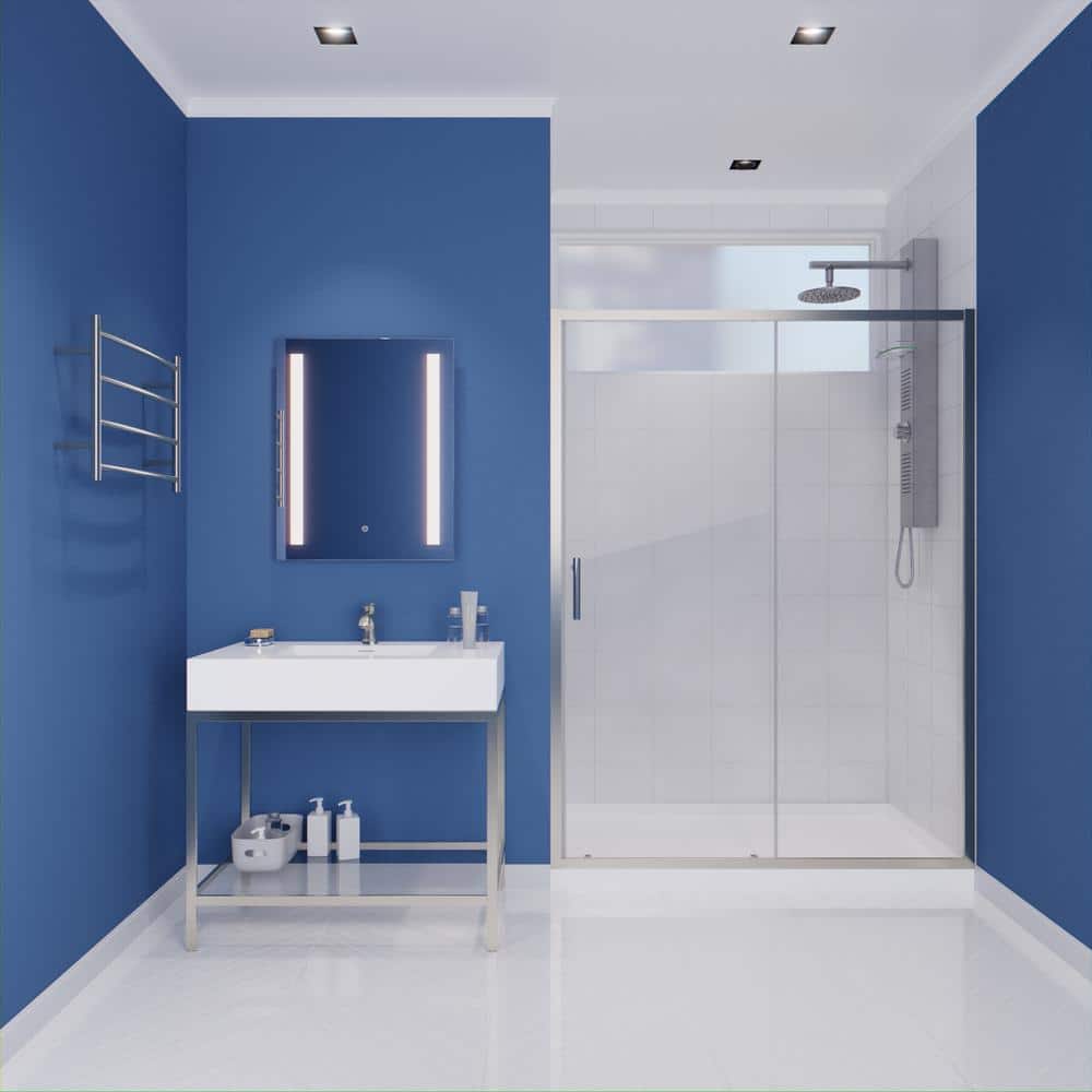 72" x 60" Brushed Nickel Framed Sliding Shower Door