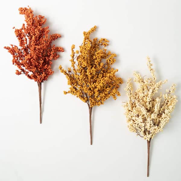 SULLIVANS 22 in. H Warm Autumn Berry Bush Trio; Multicolored