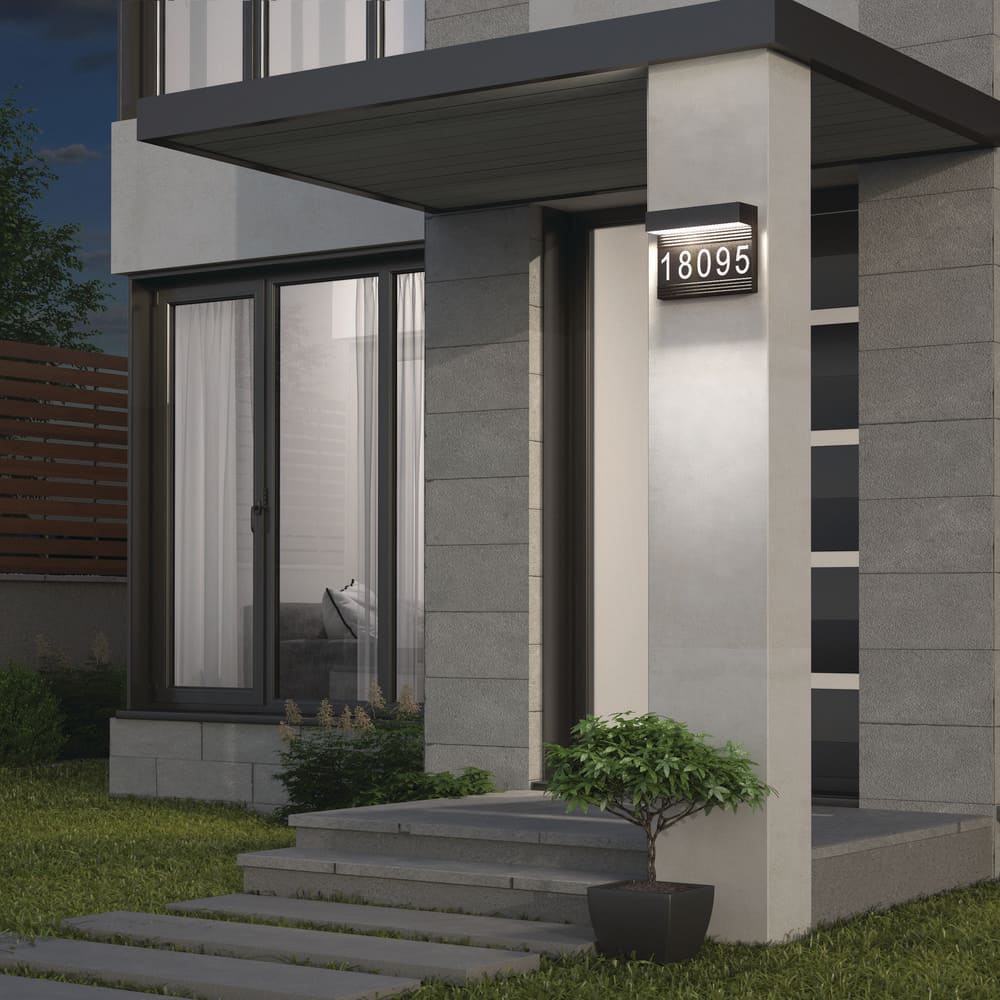Artika Headline Address Name Black Modern Integrated LED Exterior