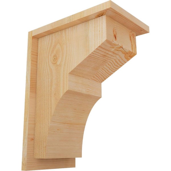 Ekena Millwork 8 in. x 12 in. x 16 in. Monterey Rough Sawn Douglas Fir Corbel with Backplate
