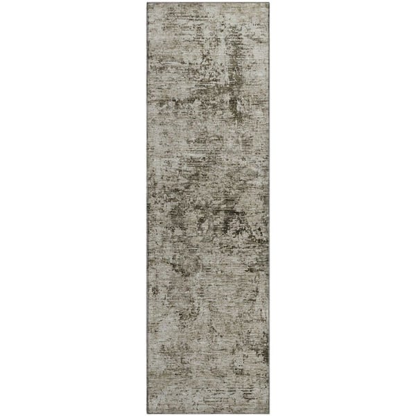 Addison Rugs Mayfield Premium Machine Washable Abstract AMF953 Beige 2 ft. 3 in. x 7 ft. 6 in. Runner Rug