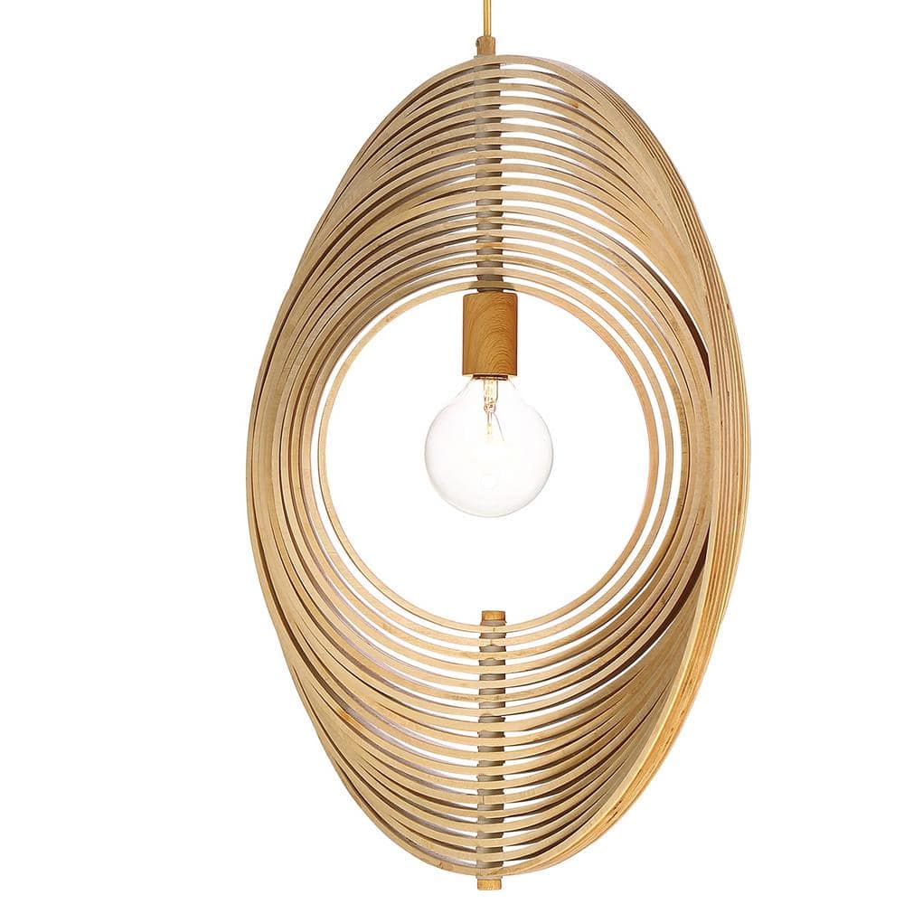 Abruzzo 19" Natural Wood Globe Pendant Light