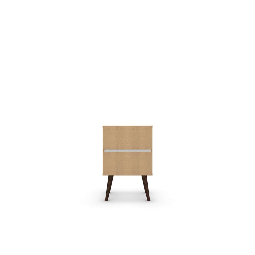 Liberty Mid-Century Modern White & Aqua Blue Nightstand with Drawer