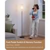 EDISHINE 63 in. Traditional Black and Golden Standard 1-Light Floor Lamp for Living Room with Beige Drum Shade HLFL09C