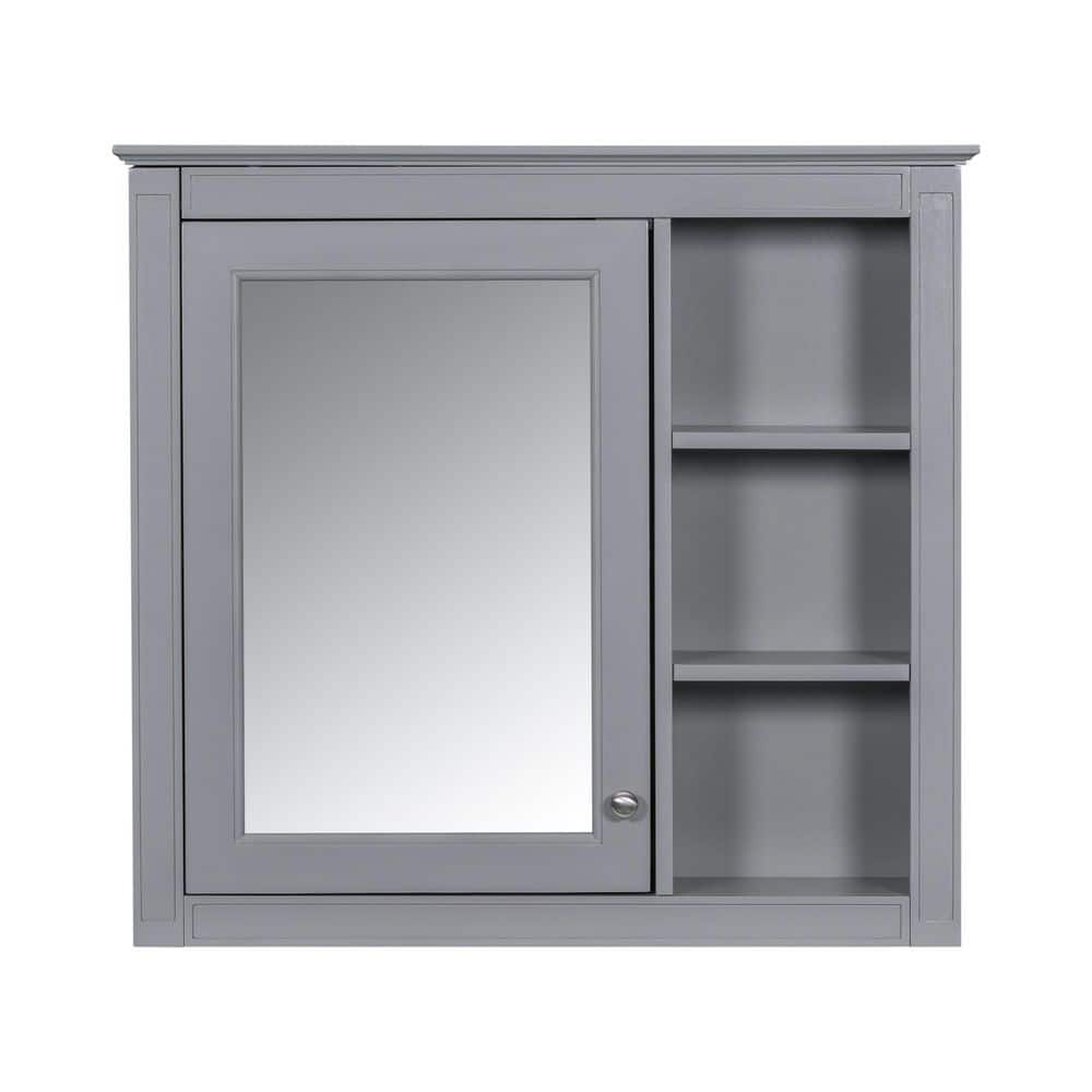 29.92 in. W x 28 in. H Rectangular Gray MDF Medicine Cabinet with Mirror price history on PriceWatchPro