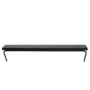 Venice 8 in. x 36 in. x 7.5 in Black Mango Wood and Iron Floating Shelf
