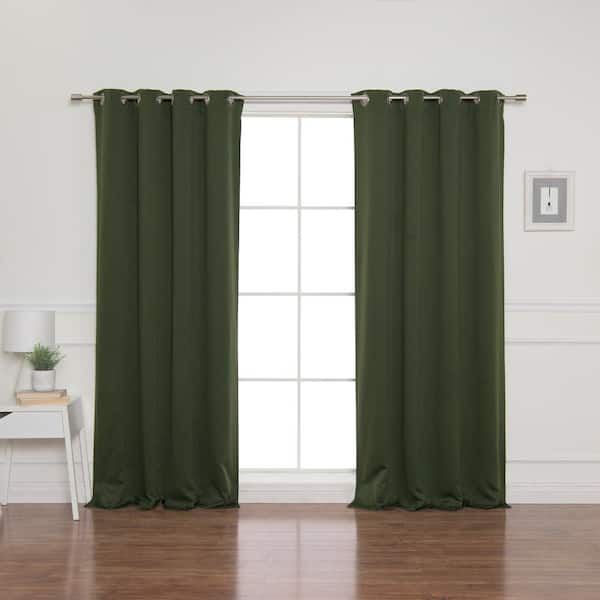 Best Home Fashion Moss Grommet Blackout Curtain - 52 in. W x 84 in. L (Set of 2)