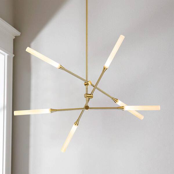 RRTYO Sumler 6-Light Integrated LED Gold Linear Sputnik
