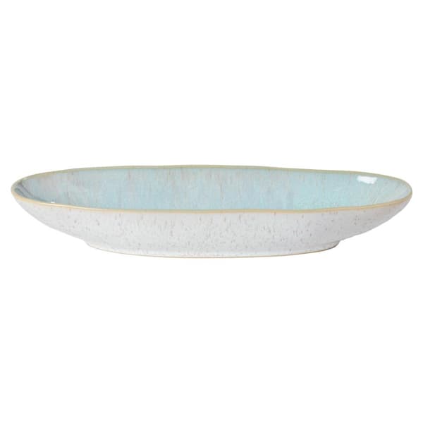 CASAFINA Eivissa 13 in. Oval Sea Blue Stoneware Platter