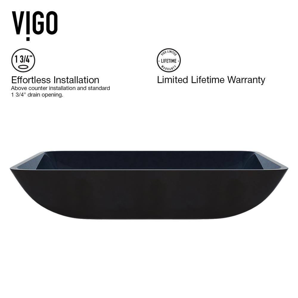 Turquoise Blue Rectangular Glass Vessel Sink, 18" x 13"