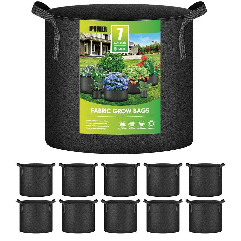 WHATWEARS 12-Pack 10 Gallon Plant Grow Bags, Thickened Nonwoven Fabric Pots  with Handles, Vegetable Planter Bags Containers, Cloth Planters for Garden