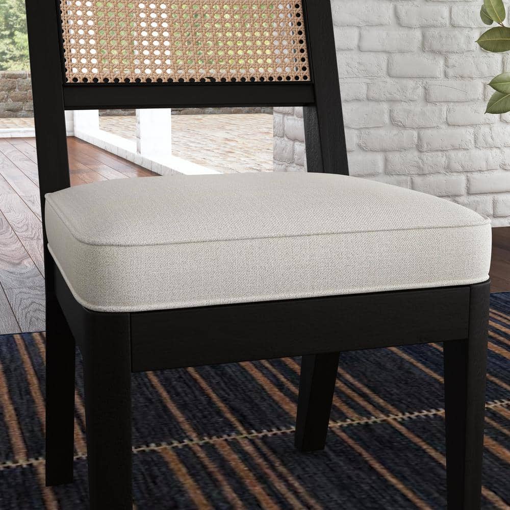 Brentwood Black Wood and Cane Armless Side Chair
