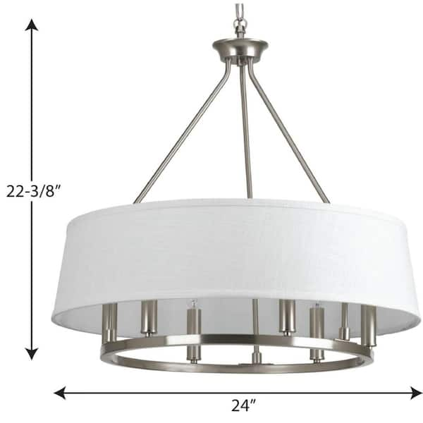 Progress Lighting Cherish Collection 6-Light Brushed Nickel White