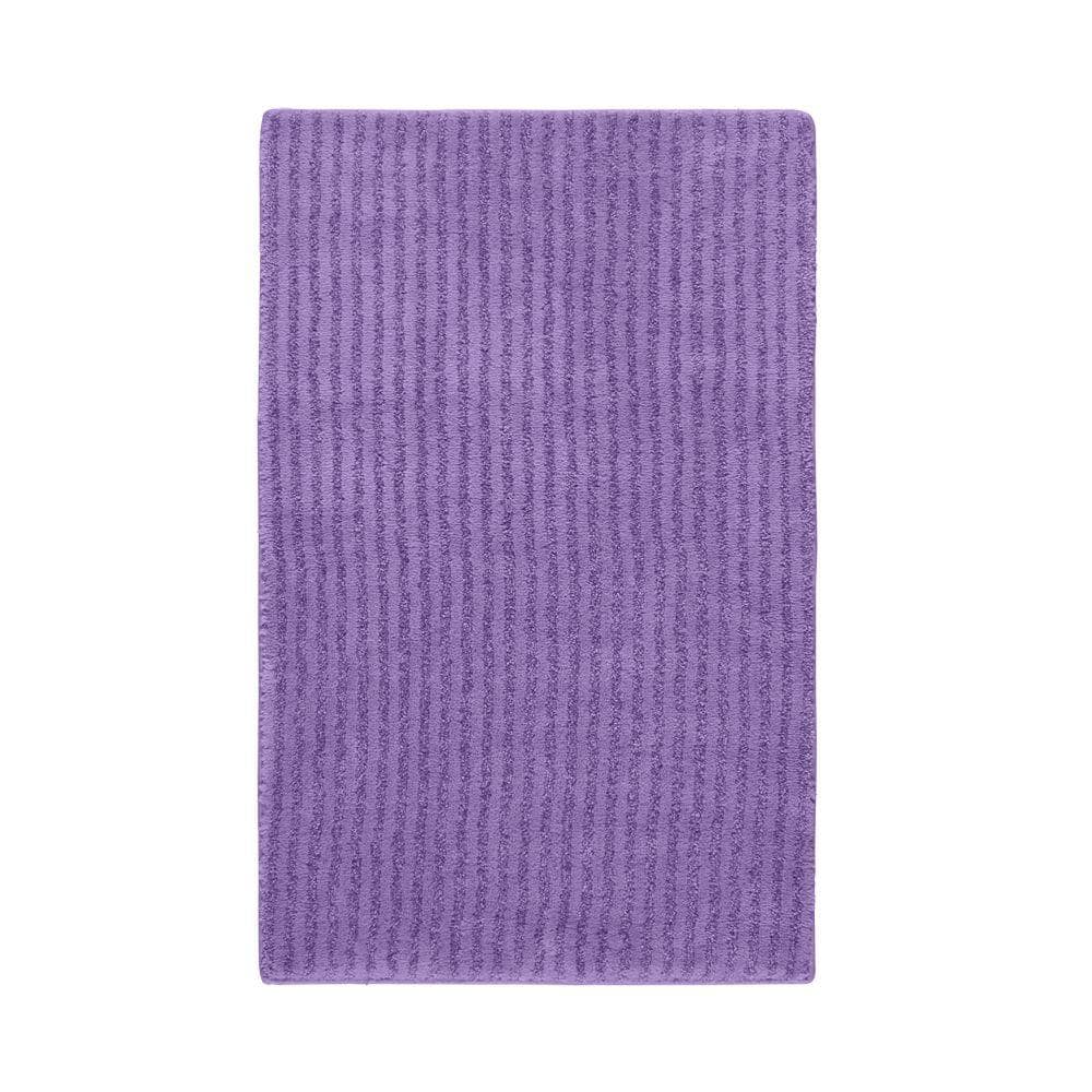 Sheridan Plush Purple Nylon Washable Bath Rug, 24" x 40"