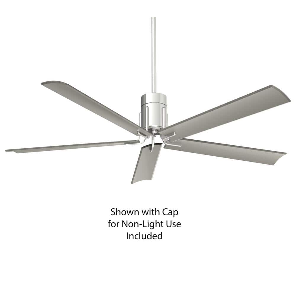 Sleek Polished Nickel 60" LED Ceiling Fan with Remote and Etched Glass